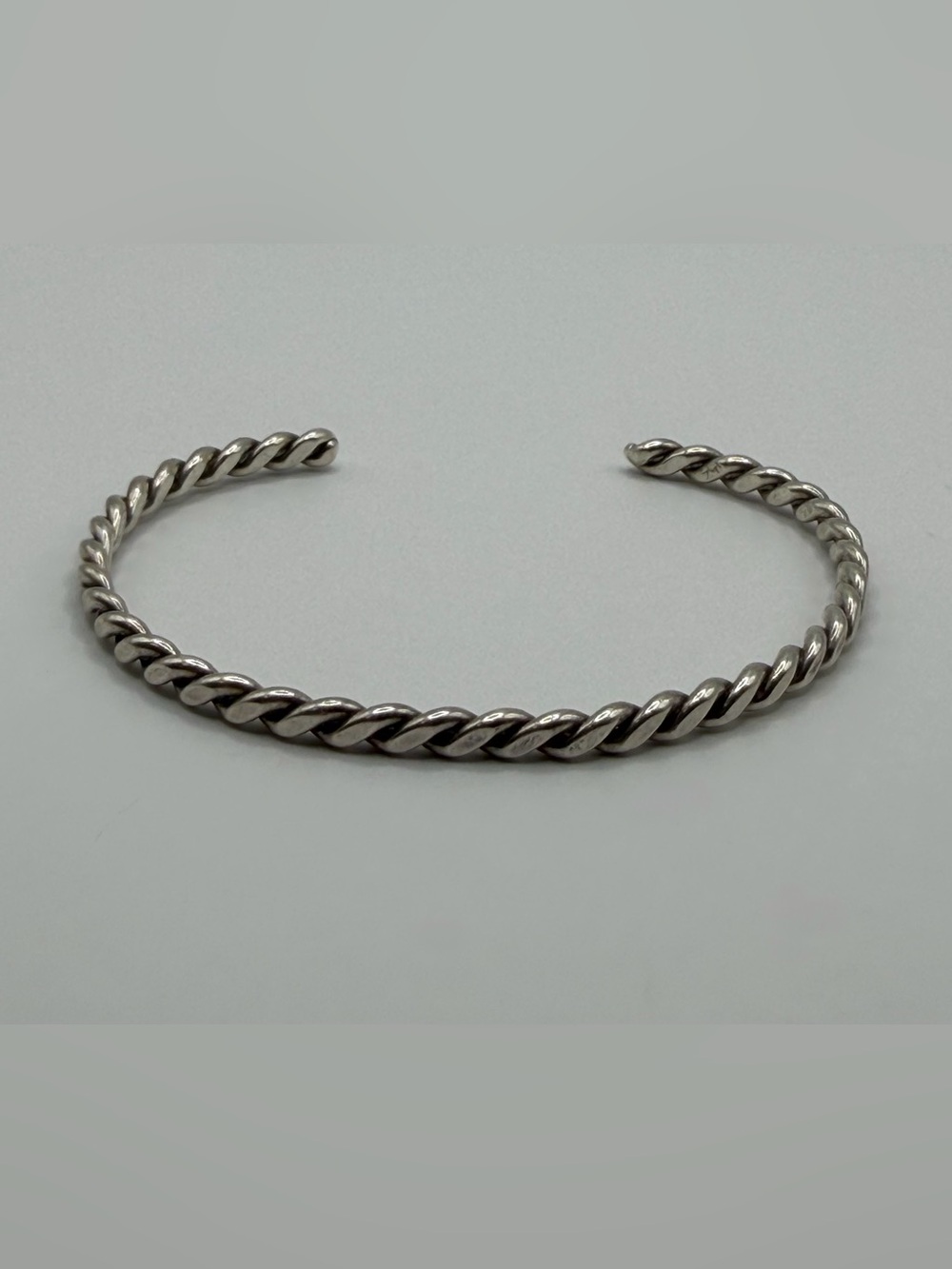 Twisted Rope Sterling Silver 925 Cuff Bracelet